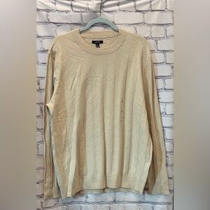 Macy’s Alfani :XL Men's Brown /Rice Crewneck Sweater